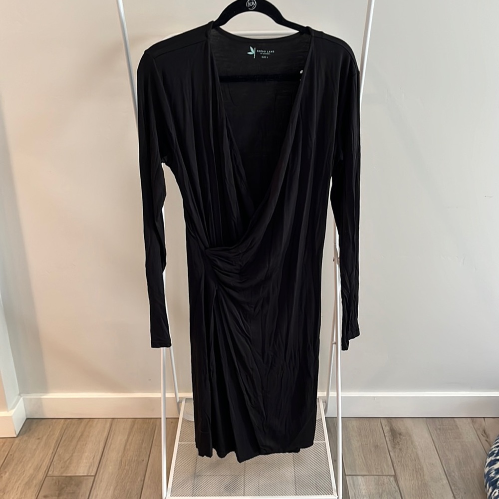 Shedo Lane Black Faux Wrap Dress